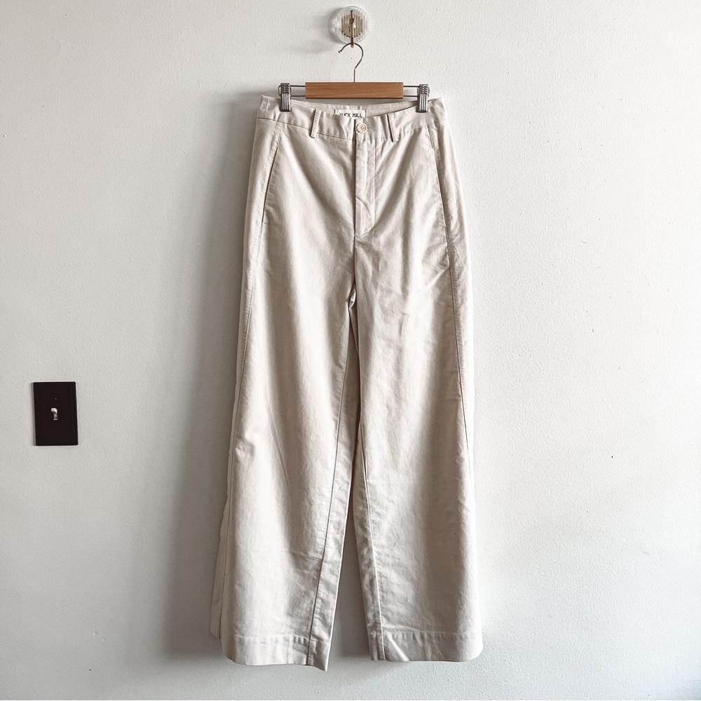 Alex Mill beige cotton blend high rise casual wide leg pants Size 4